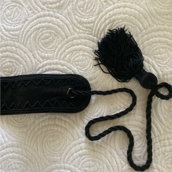 Black Suede Self-Tie Belt - Picture 2 of 5